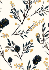 Neutral and Natural Pine Cone Seamless Patterns for Wrapping Paper and Home Decor