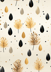 Neutral and Natural Pine Cone Seamless Patterns for Wrapping Paper and Home Decor