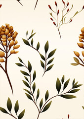 Neutral and Natural Pine Cone Seamless Patterns for Wrapping Paper and Home Decor
