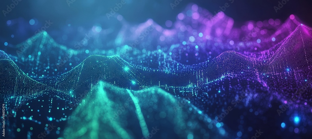 Poster background design for a futuristic blue circuit board background. waves flow. quantum explosion. con