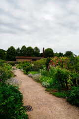 View of a path in an English country garden