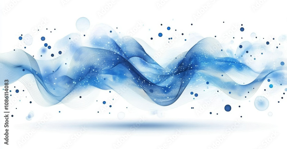 Poster network blue background with dots and lines. ai background. modern abstract concept. modern network 