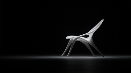 Obraz premium A white chair is sitting in a dark room