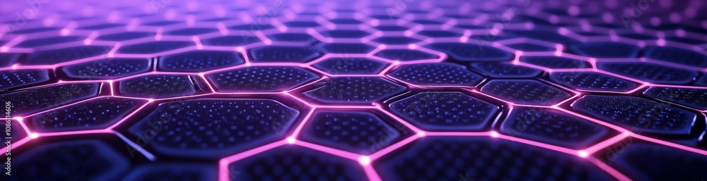 Poster technology background with hexagons and geometric pattern for banner design or header