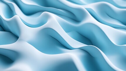 Fototapeta premium Graceful blue waves forming a refined design on a clean white background.