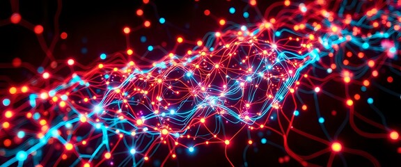 Retro-Futuristic Circuit Board Art: Neon Nodes & Glowing Lines (21:9)