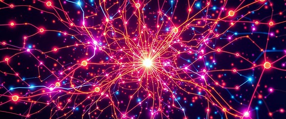 Fototapeta premium Dynamic Cyberpunk Data Visualization - Neon Abstract Art