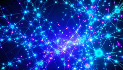 Cyberpunk Bioluminescent Constellation Network