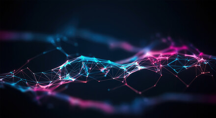 Digital background perfect for tech processes, neural networks, artificial intelligence, data transfer and encryption, digital archives, sound and graphic presentations, science, education, etc.