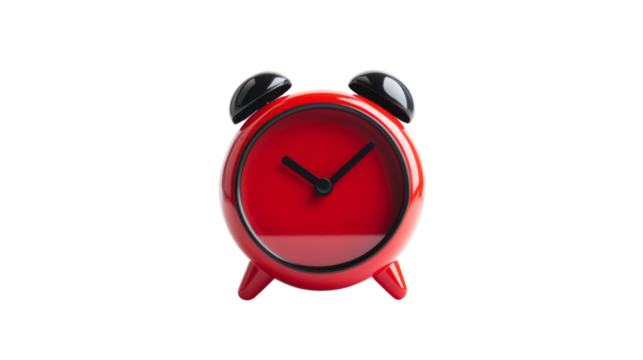 Red alarm clock transparent background