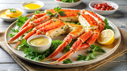 Alaskan King Crab Legs with Garlic Butter