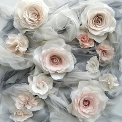 Obraz premium white roses bouquet