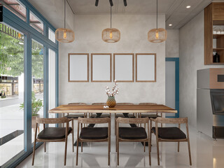 3d render cafe restaurant