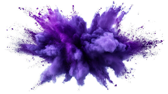 Purple explosion and smoke transparent background