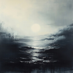 Fototapeta premium Serene Ocean Horizon at Dusk