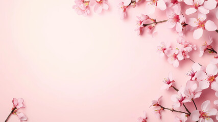 Pink Cherry Blossoms in Full Bloom on a White Background. Experience the beauty of nature with delicate pink cherry blossoms in full bloom, set against a crisp white background. 