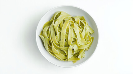 "Vibrant Green: Linguine Pesto on a Modern Plate"