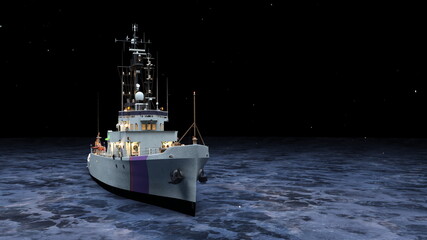 艦艇　3DCGレンダリング © tsuneomp