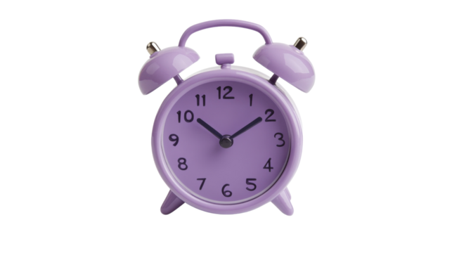 Purple alarm clock transparent background