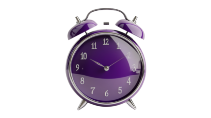Purple alarm clock transparent background