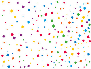 Rainbow Squares Confetti. Vector illustration.