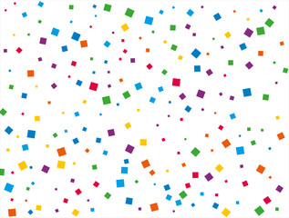 Rainbow Squares Confetti. Vector illustration.