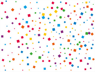 Rainbow Squares Confetti. Vector illustration.