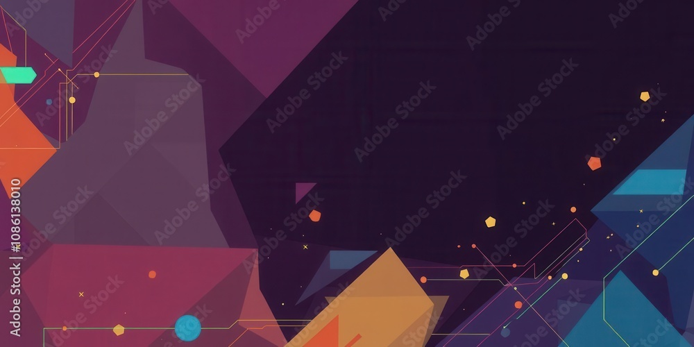 Poster dynamic abstract vector background with colorful geometric shapes and futuristic elements, abstract,