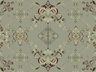 Fototapeta premium Elegant and intricate Seamless Damask wallpaper design, traditional, home decor