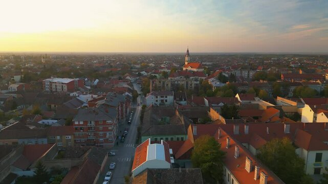 European City Vrsac in Serbia - Aerial View from Drone