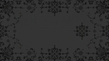 Seamless charcoal small floral elements wallpaper with intricate design and dark hues, hues, floral