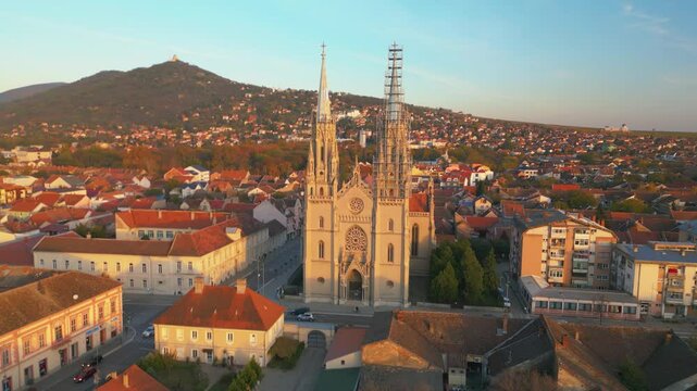 Church of St. Gerhard, Vrsac, Serbia - aerial view