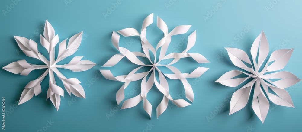 Poster creating paper snowflakes: a step by step guide