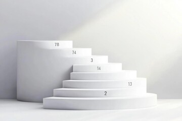 Obraz premium White Circular Steps - Minimalist Abstract Design