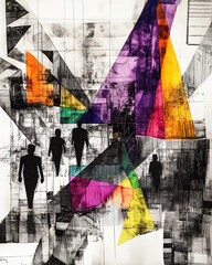 Fototapeta premium Aerial Abstract with Hypnagogic Maximalism and Vibrant Colors