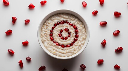 Oatmeal topped with a layer of seeds and nuts, close-up view showcasing detailed texture for a food background