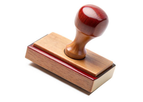 Rubber stamp isolated on white background as transparent. PNG. AI GENERATED