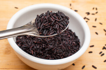 top view  of black rice