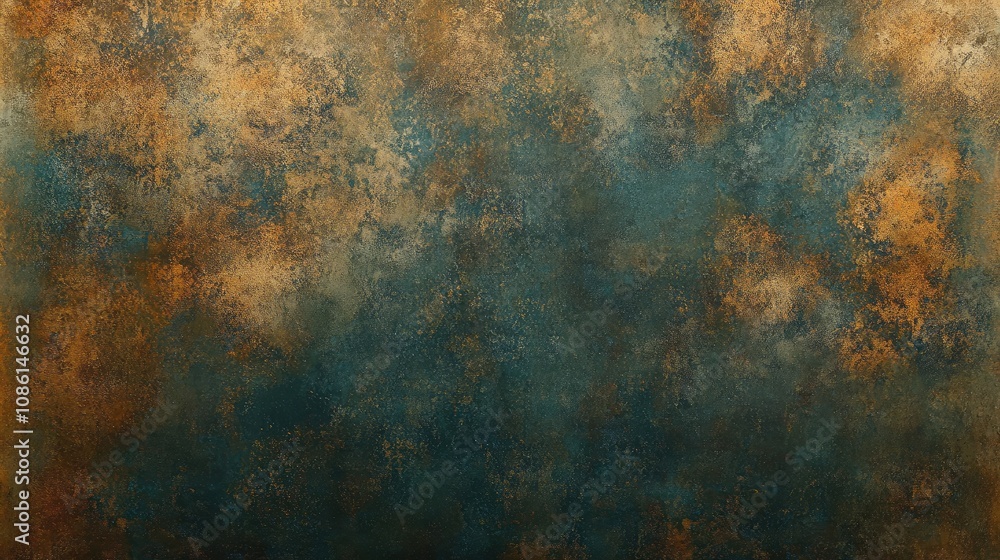 Aufkleber swirling hues of teal and copper merge and contrast across the canvas, creating a richly textured ab