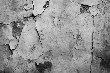 Cracked Concrete Wall Texture: Abstract Gray and Black Background