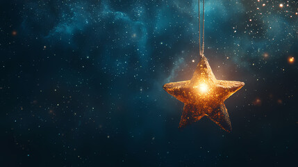 A lone glowing star hangs suspended in the vast expanse of space, symbolizing hope, mystery, wonder, cosmic beauty, and the vastness of the universe. Cosmic Nebula Dreams. Illustration