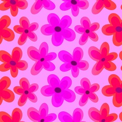 Abstract floral seamless retro flower pattern for fabrics and linens