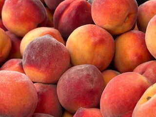 horizontal background of ripe peach. healthy food concept