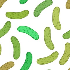 Summer vegetable seamless cucumber pattern for wrapping paper and fabrics