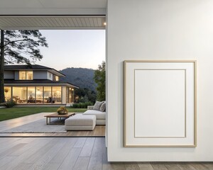 Empty Frame Template Mockup: Minimalist Wall Poster Design for Modern Interiors, Created for Interior Designers, Graphic Artists, and Creative Professionals.
