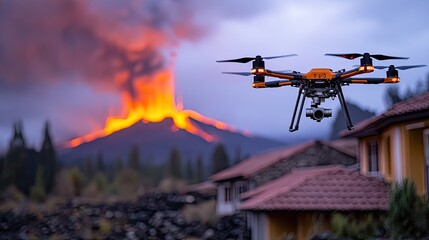 Drone in action: Observing an erupting volcano from above