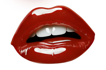 Fototapeta premium res lips isolated on white, png