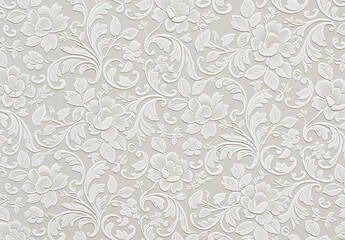 Beautiful abstract floral design embroidered background pattern