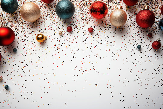 Flat Lay of Shiny Christmas Ornaments and Festive Decorations with Sparkles for a Winter Holiday Celebration

Citations:
[1] https://www.istockphoto.com/photos/christmas-ornaments-flat-lay
[2] https:/