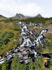 waterfall in the mountains